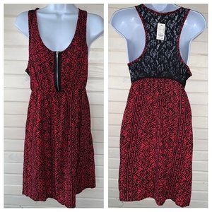 NWT KIRRA Sz MEDIUM Pink Tribal Racerback Tank Dress Elastic Waist PACSUN